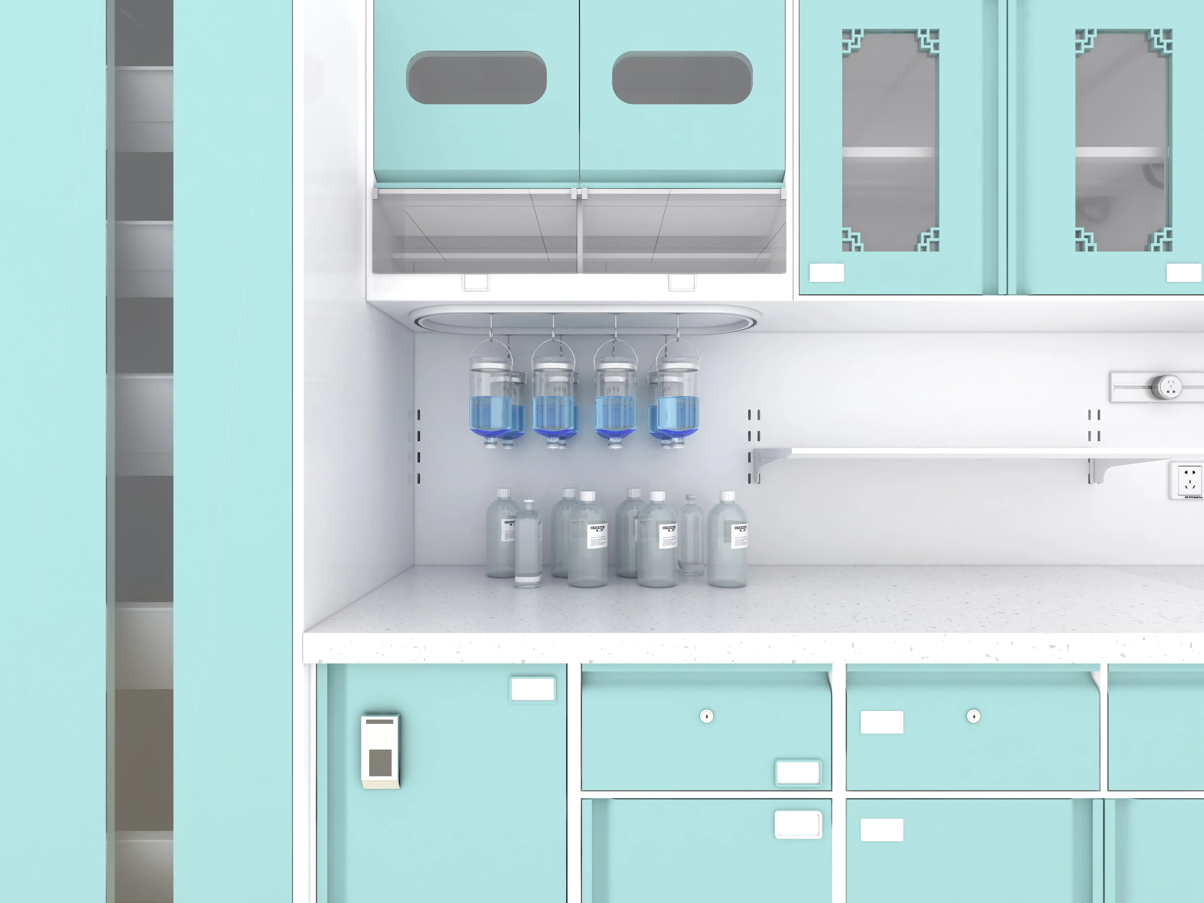 High Quality Stainless Steel Infusion Bottle Slide Rail Modern Adjustable for Hospitals Schools Hotels IV Hanger Cabinet 2