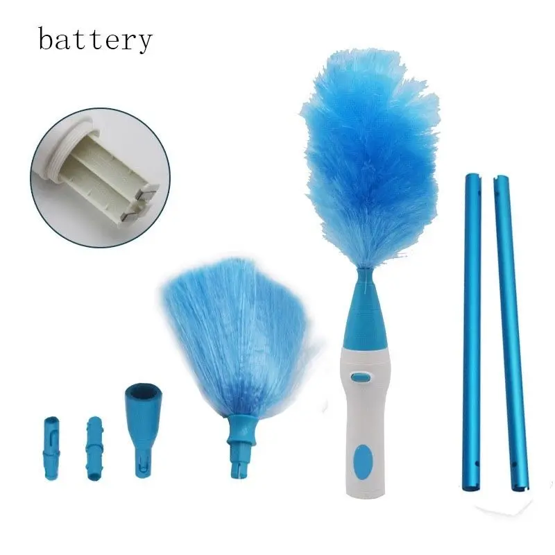 Multifunction Electric Feather Spin Duster Direct Go Duster Battery Changeable Head Magic Microfiber Duster