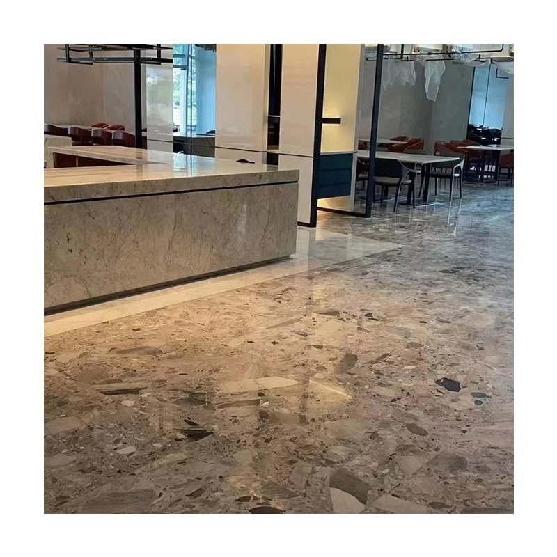 Cobico Grey Polished Porcelain Marble Slab for Kitchen Countertops Interior Wall Floor Design White Marble Countertop Good Price