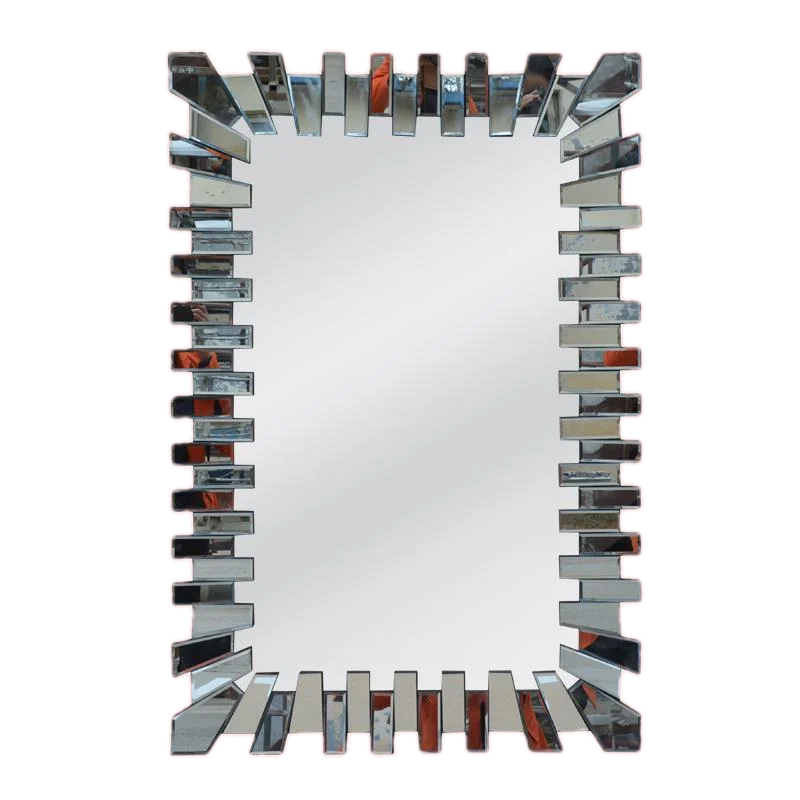 Decorative Wall Modern Living Room Hallway Wood Mirror Frame Frameless