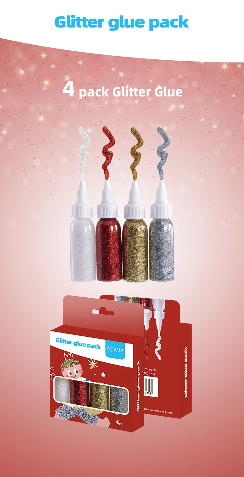 4 Assorted Color Fine Glitter Glitter Glue For For Arts And Crafts