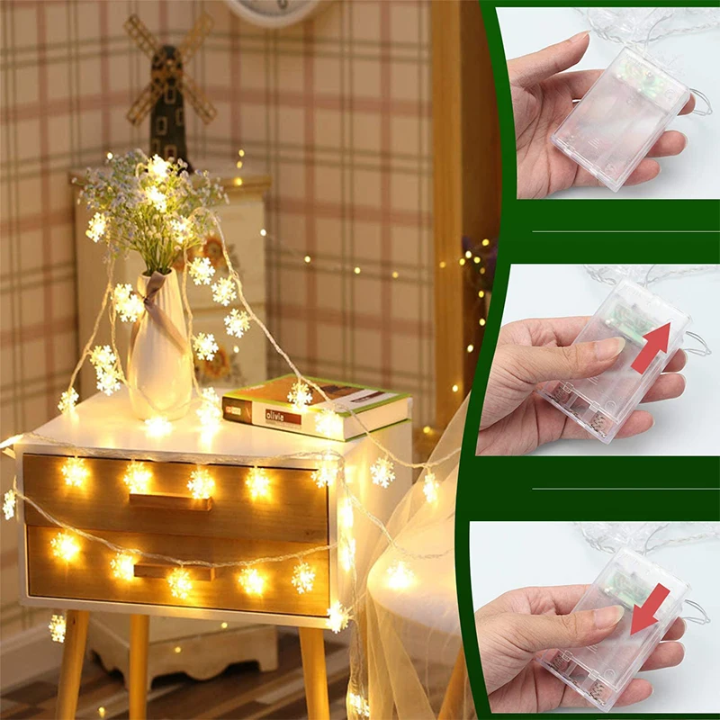 Snowflake String Lights USB Operated Fairy Lights for Bedroom Room