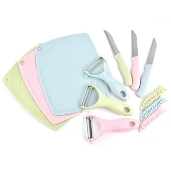 Wholesale three-piece set Kitchen Ceramic knife set household complementary food cutting board