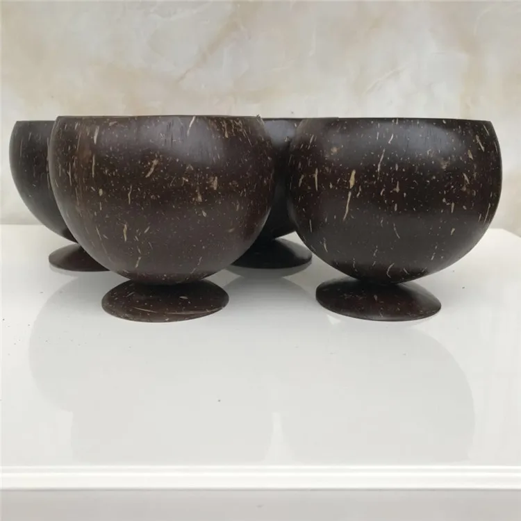 Fancy Handicraft Customized Coconut Shell Ice Cream Cup Natural Coconut Planting Cup