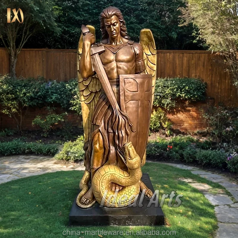 Outdoor Garden Life Size Bronze St. Michael Archangel Statue