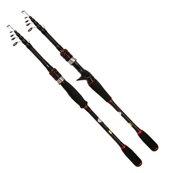 Carbon Telescopic Lure Rod Adjustable Ultra-Hard EVA Handle Straight Grip Ocean Beach Bass Fishing Rod Set – Hard Lure – view 2