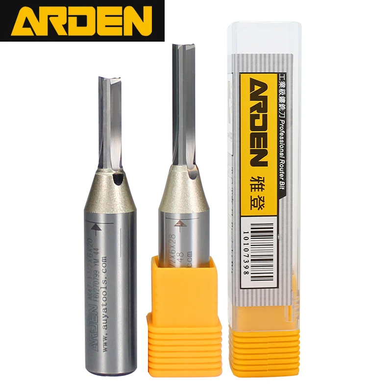 Arden CNC Router Bit TCT Carbide Milling Cutter 2 Flute Straight Bit for MDF Wood Router Bits 1/2 1/4 Shank Wood Cutting Tools