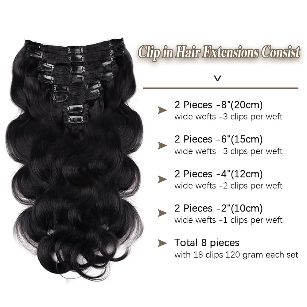 Body Wave Clip In Echthaar Extensions Set Echthaarsträhnen_voghion.com