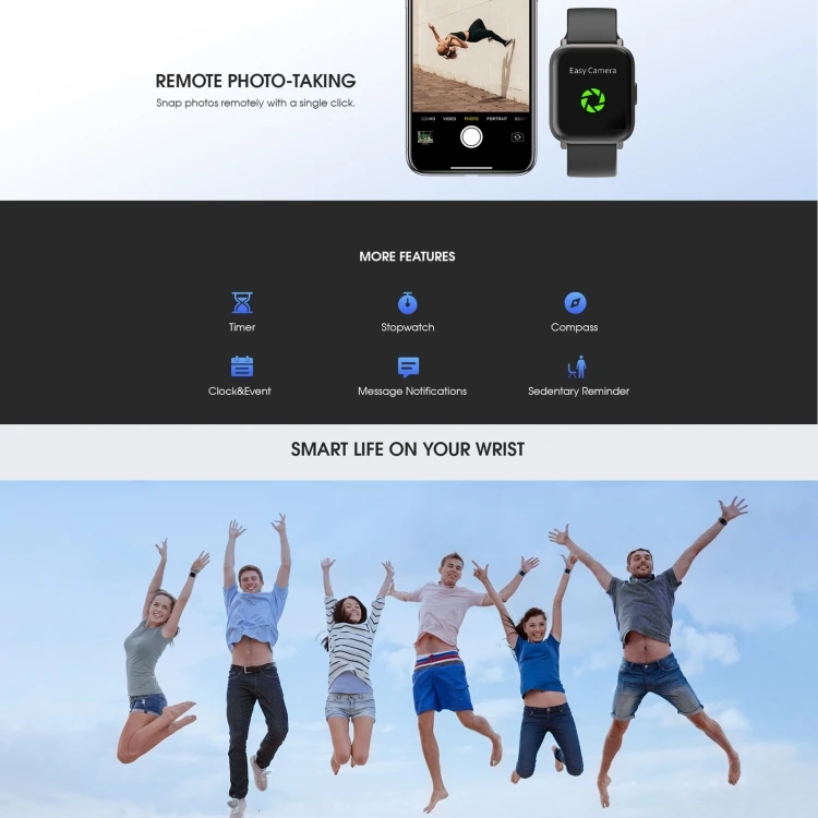 CS201C Smart Watch Inch IPS Color Screen, 5ATM Waterproof