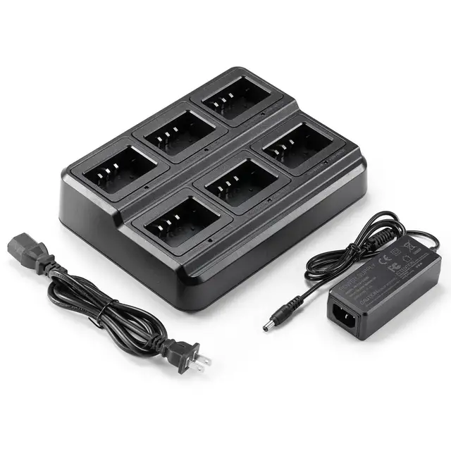 For BAOFENG SIX5R-A 6-in-1 Charging Station UV-5R Radios & Batteries Simultaneous Charging LED Indicators Global Walkie Talkie