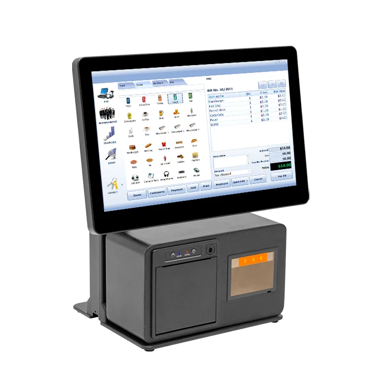 POS System Windows 15.6 "dual Screen Cash Register, Freely Replaceable Printer and Scanning Module, Used in Stores