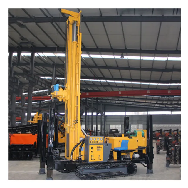 
 350m depth crawler hydraulic water well rotary drilling rig for sale driven by diesel engine
