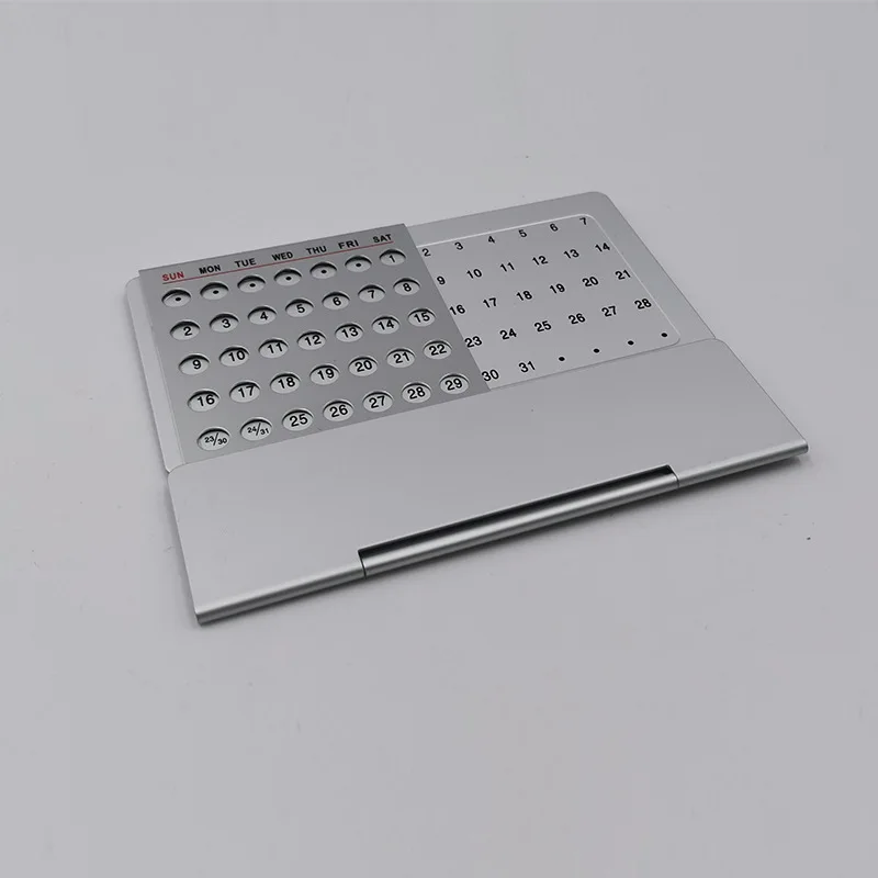 Mini Aluminium Perpetual Calendar for Tables Office Gifts Promotions Displays