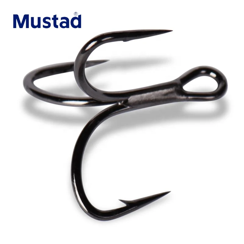 Hot Sale Mustad TG76 High Carbon Steel Treble Strong Barbed Fishing Hooks  Sea Fishing Hooks
