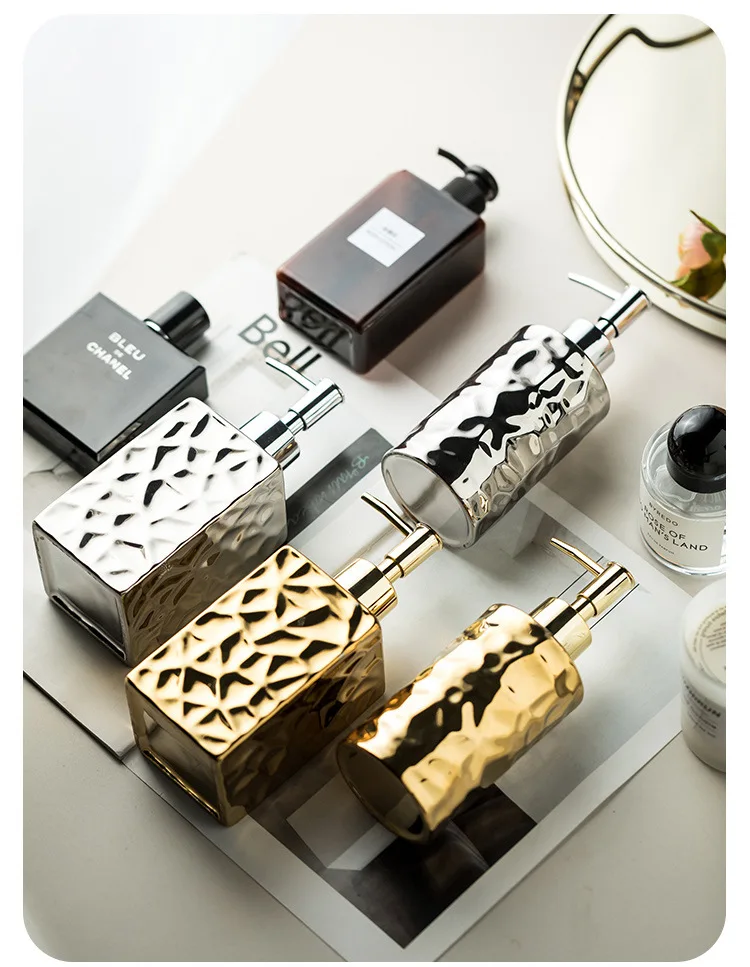 product elegant ceramic dispensers for hotels  clubs   press bottles for shampoo body wash hand soap  conditioner-3