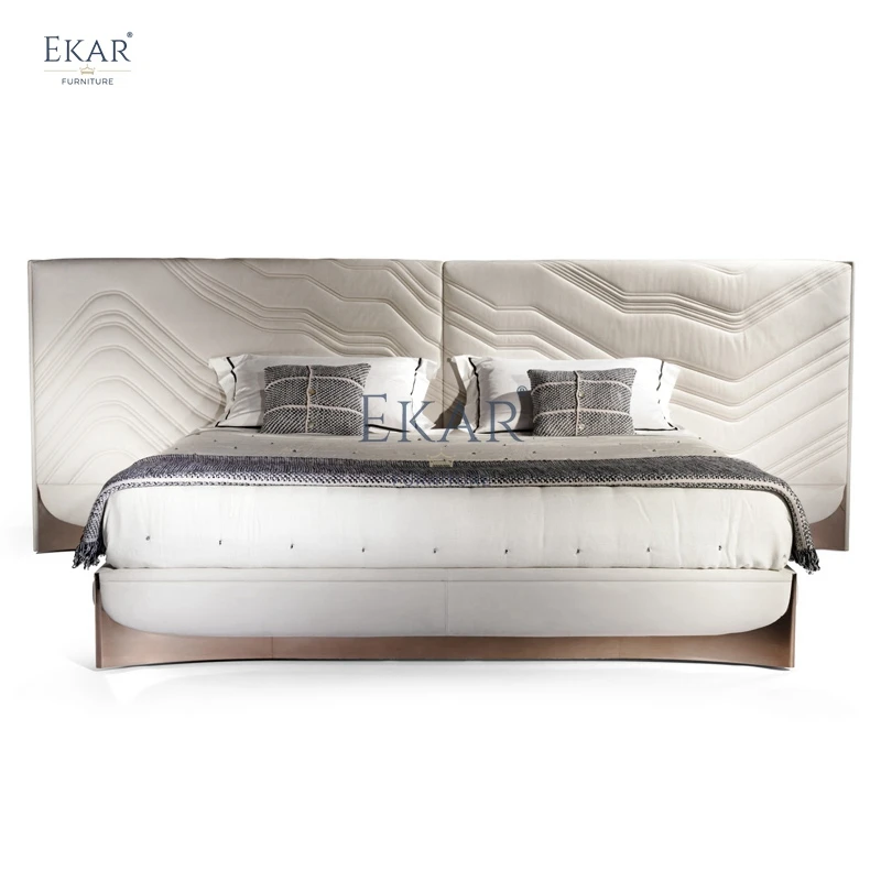 Modern Modular Wood Bed with Wide Screen Design - Contemporary Comfort for Bedrooms & Beyond