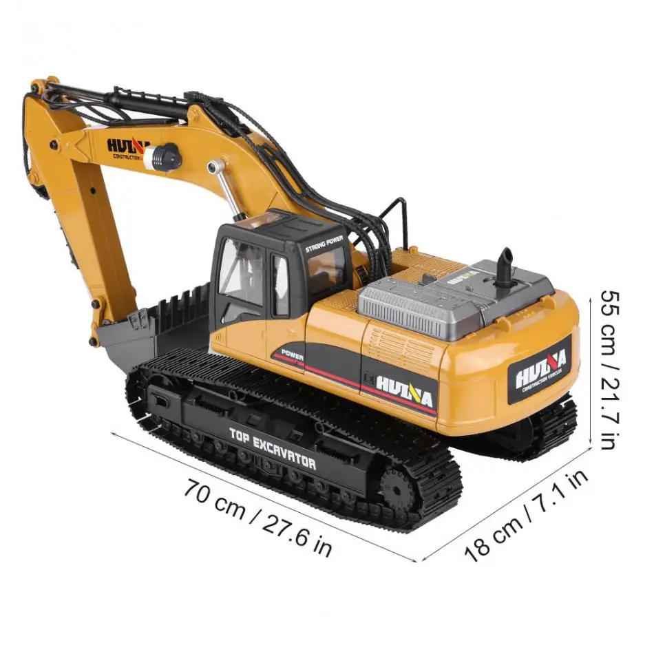 Full Metal Huina 1580 1:14 Scale RC Excavator - 23-Channel Remote