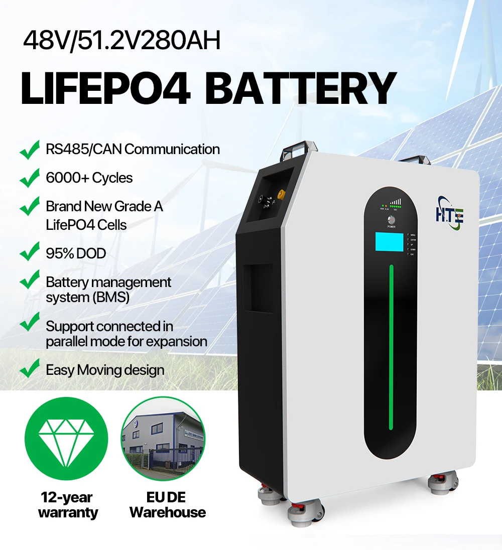 HTE 280ah Floor Standing Power Wall Storage lithium battery 10kwh 15kwh Lithium Iron Batteries Pack 51.2v Home details