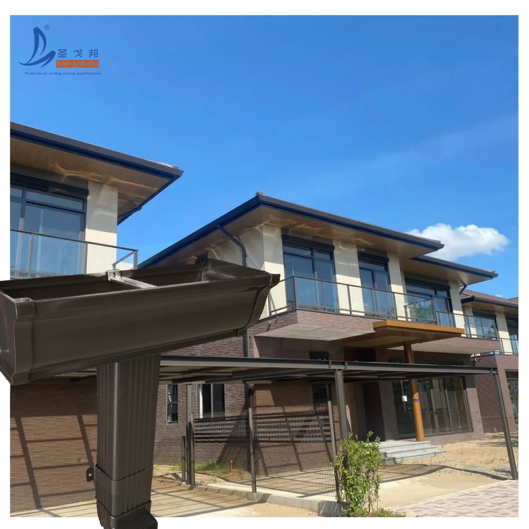China Factory Water Roofing Downspout Extensions Harvesting System Aluminum Rain Gutter for Roof
