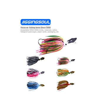 JIGGINGSOUL-BB015-7g-21g Metal Hard Bait Spinner Bait Fishing Lure Mixed Colour Skirt Rubber Bearded Jigs – Soft Lure – view 2