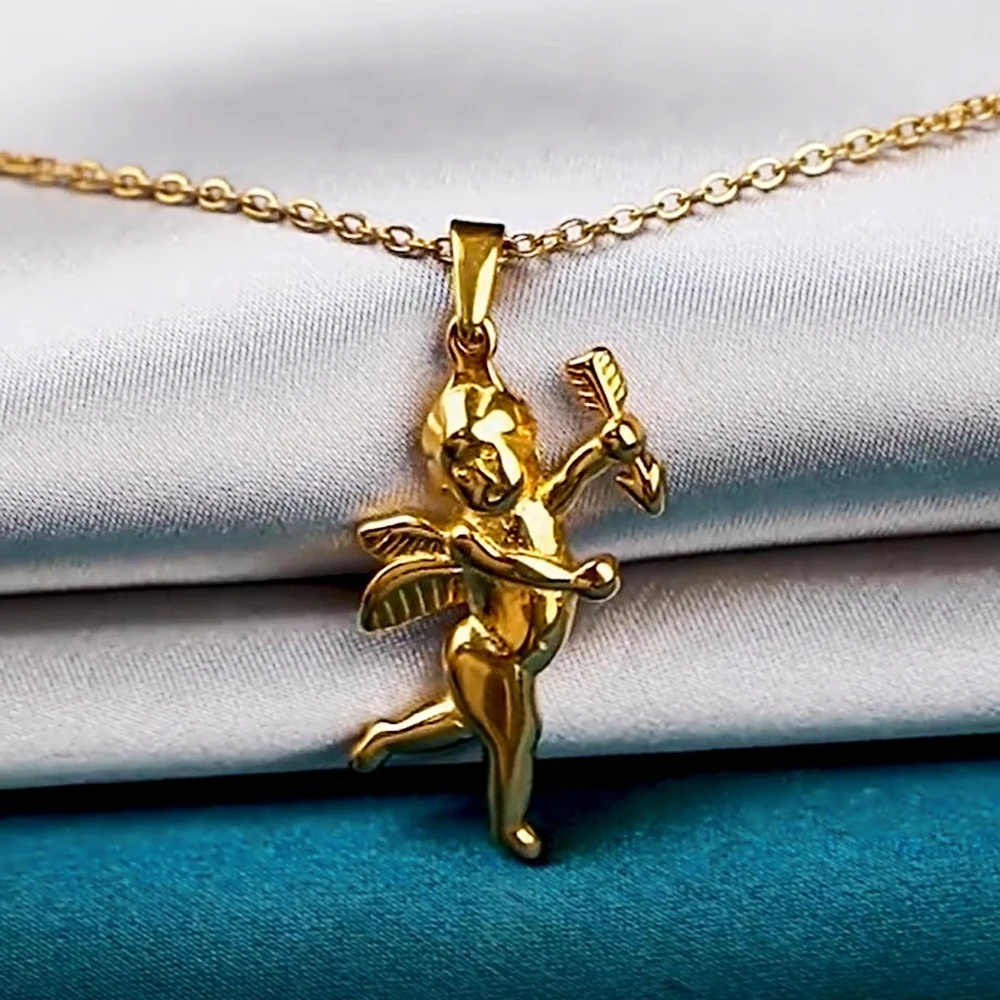 Cute Cupid Angel Necklace - Waterproof 18k Gold Pendant