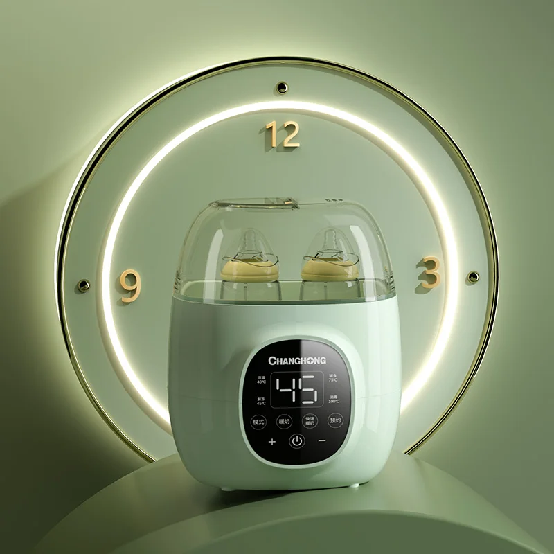 2 in 1 Portable Double LCD Touch Screen Milk Warmer Baby Bottle Warmer Automatic Heating Insulation Baby Warmer and Sterilizer