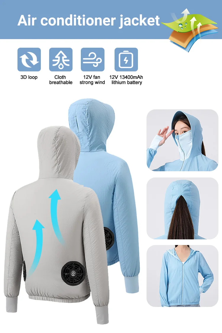 Ragioe 9v 12v Large Air Volume Low Noise Smart Cooling Air Conditioned