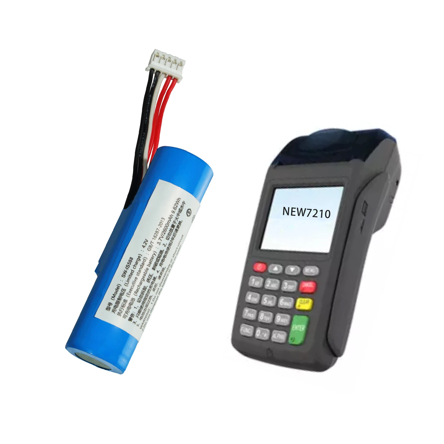 Pos Terminal Battery Li-ion 18650 Battery for NEWPOS 7210 IS588 3.7V 2600mAh Battery for Newpos 8210