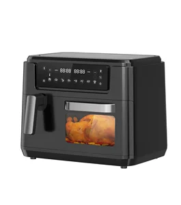 LED Digital Display Electric Air Fryer with 11L Big Capacity Dual Basket Kitchen Appliance Double Pot Two Zone Cook Function
