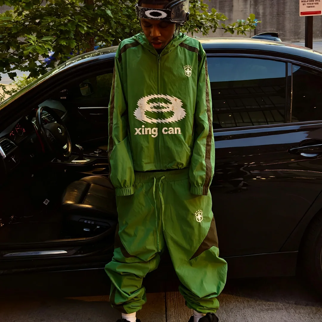 Fabriksbrugerdefinerede nylon/bomuld street-style tracksuits – med tryk/broderi-håndværksdesign og tilpasningsmuligheder
