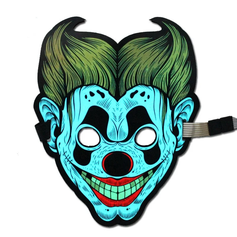 New Arrival Customized Sound Activated Party EL Panel Mask Light up LED Mask for Party Event