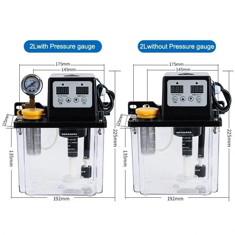 CNC Oiler Automatic Lubrication 220V 0.8L 1L 2L 2 Liters Dual Digital Display  Lubricant Pump Automatic Lubricating Oil Pump
