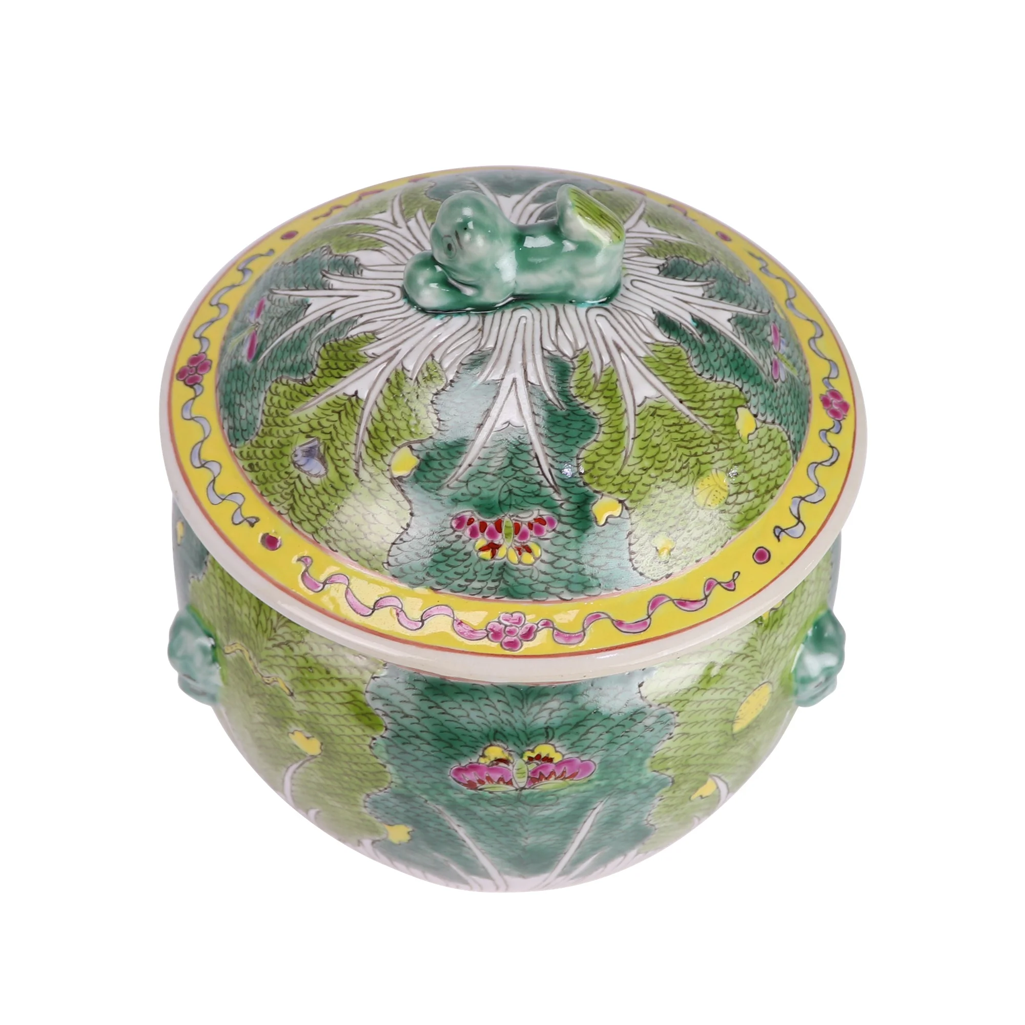 RYZG32-B-L景德镇陶瓷粉彩白菜花蝴蝶图案饭桶陶瓷罐| Alibaba.com
