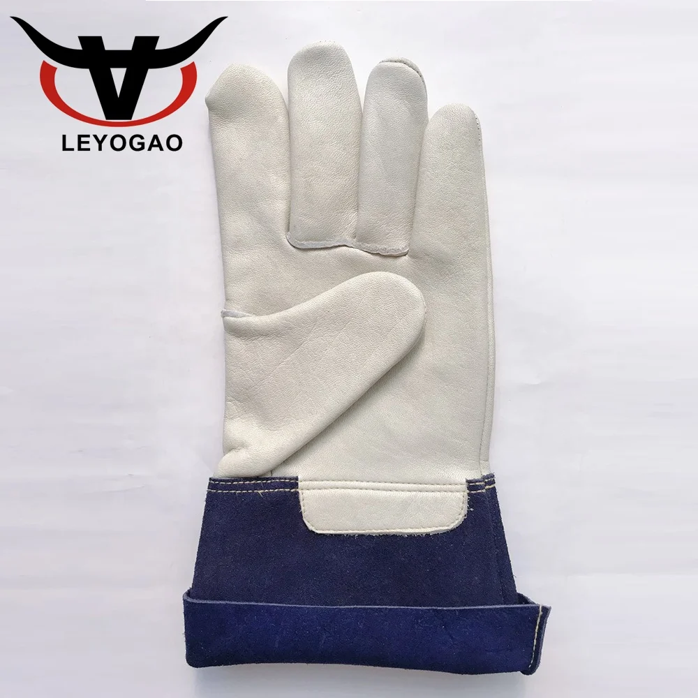 Хорошее качество защита Сварочная работа полностью ладонная спилка кожаные водонепроницаемые перчатки для сварки tig