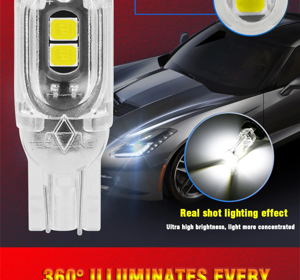 Car Led Lamp High Brightness Width Light Bulb 194 W5W Canbus 5Smd 3030 T10 Lens 12V Light Bulb