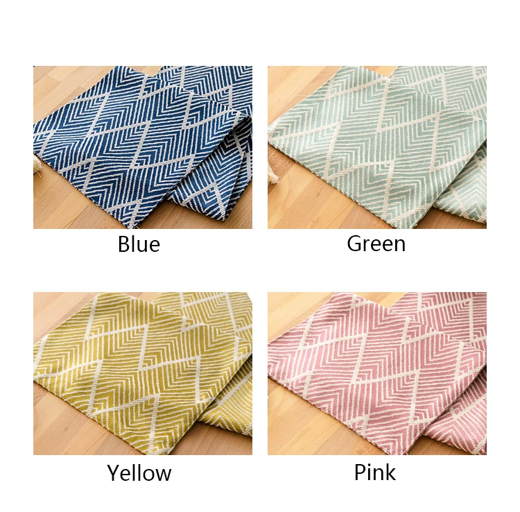 Cheap Minimalist Boho Style Cotton Polyester Blend Navy Blue Table Runner for Kitchen Table Decoration