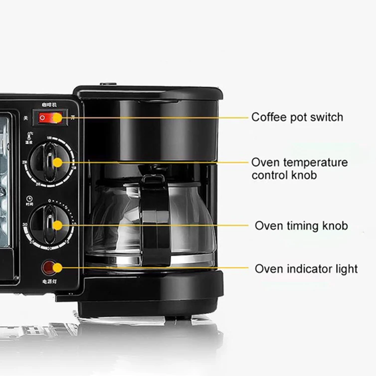 3 in 1 Breakfast Maker Machine Oven Breakfast Machine 3 Ln 1