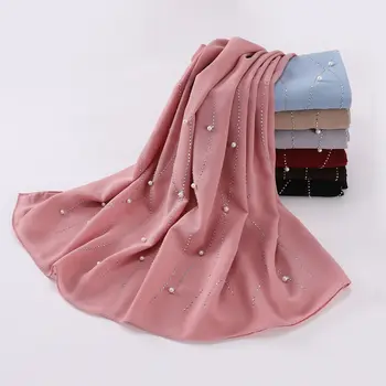 Direct Malaysia Hot Selling Custom Glitter Bubble Chiffon Hijab for Women Summer Shawl Muslim Headband Wrap Traditional Shawls