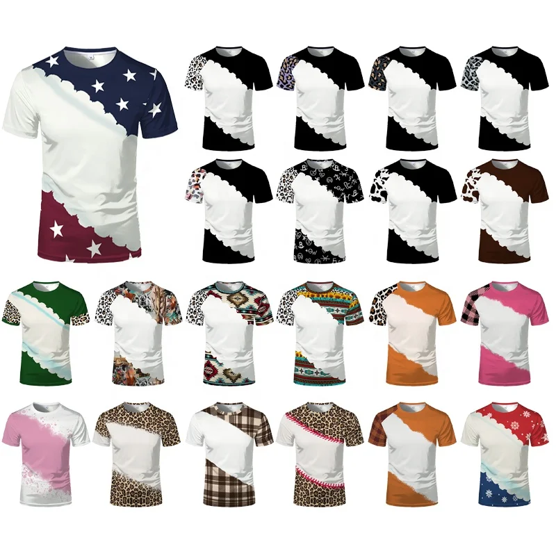 Wholesale Customized Logo Diagonal Blank Shirt Short Sleeves Tee Dye ...