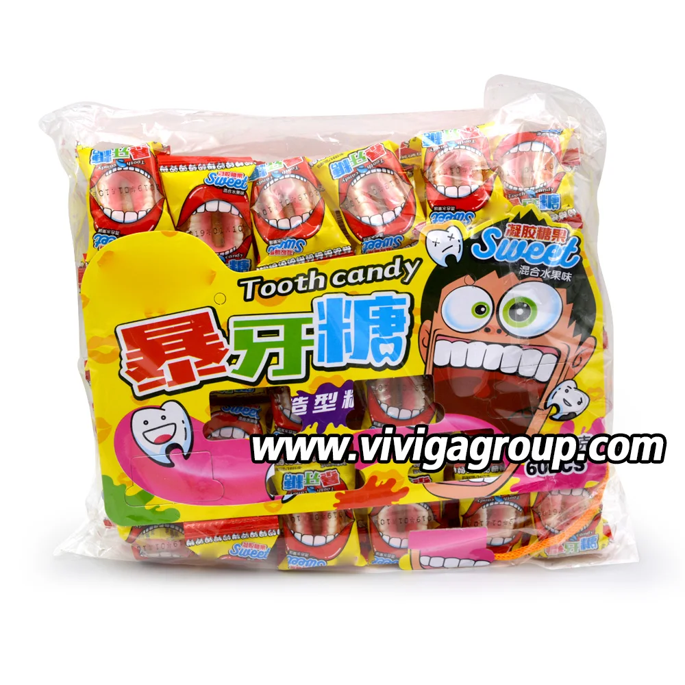 Tooth Pin Candy OEM Funny Tooth Shape Gummy Candy for Kids - Sweet & Fruity