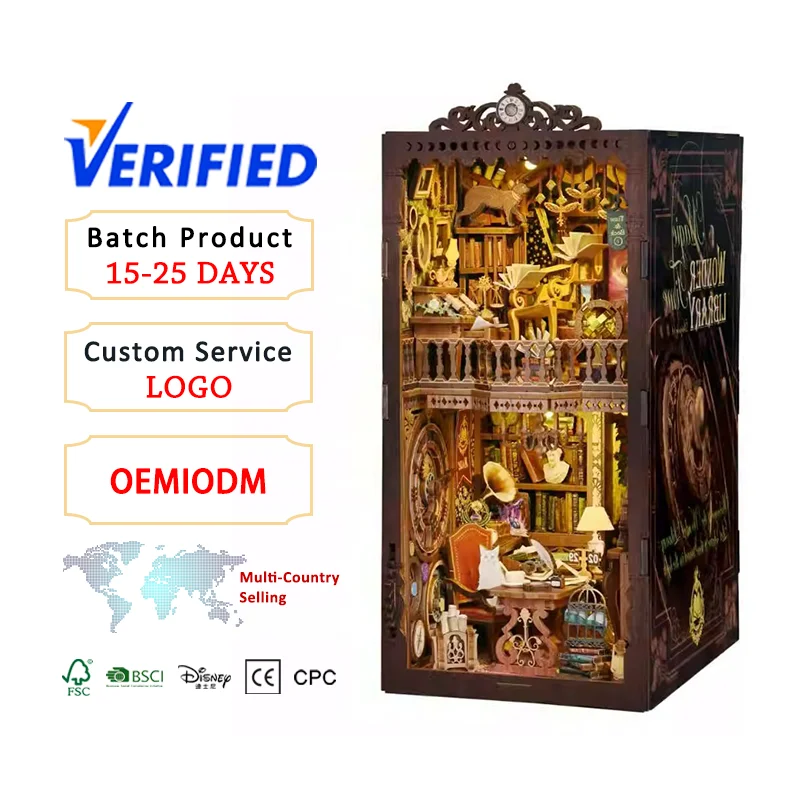 Biblioteca Personalizada Book Nook - Inserção de Estante 3D com Escada, Decoração Miniatura DIY, Presente Exclusivo para Amantes de Livros
