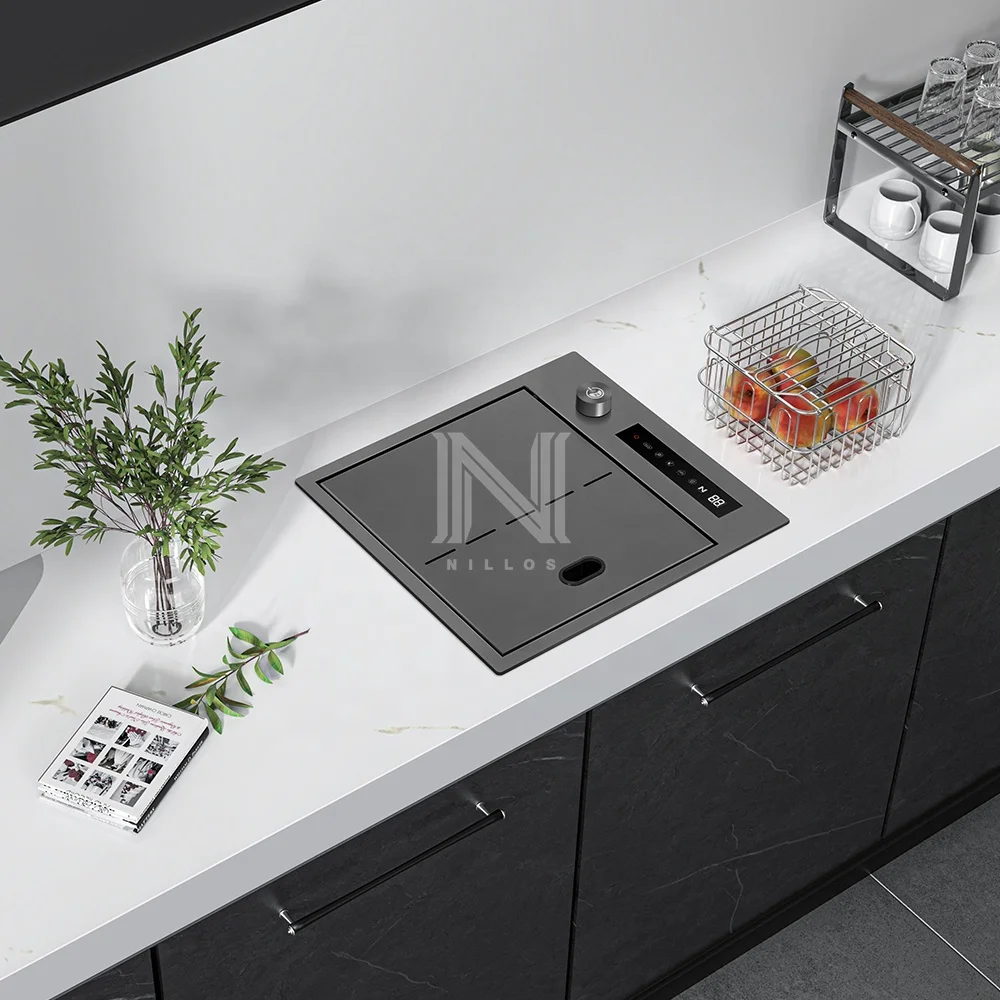 ND4542 Small Stainless Steel Kitchen Sink 45x42cm Nano Black Hidden Smart  Sink for RV, Bar, Office