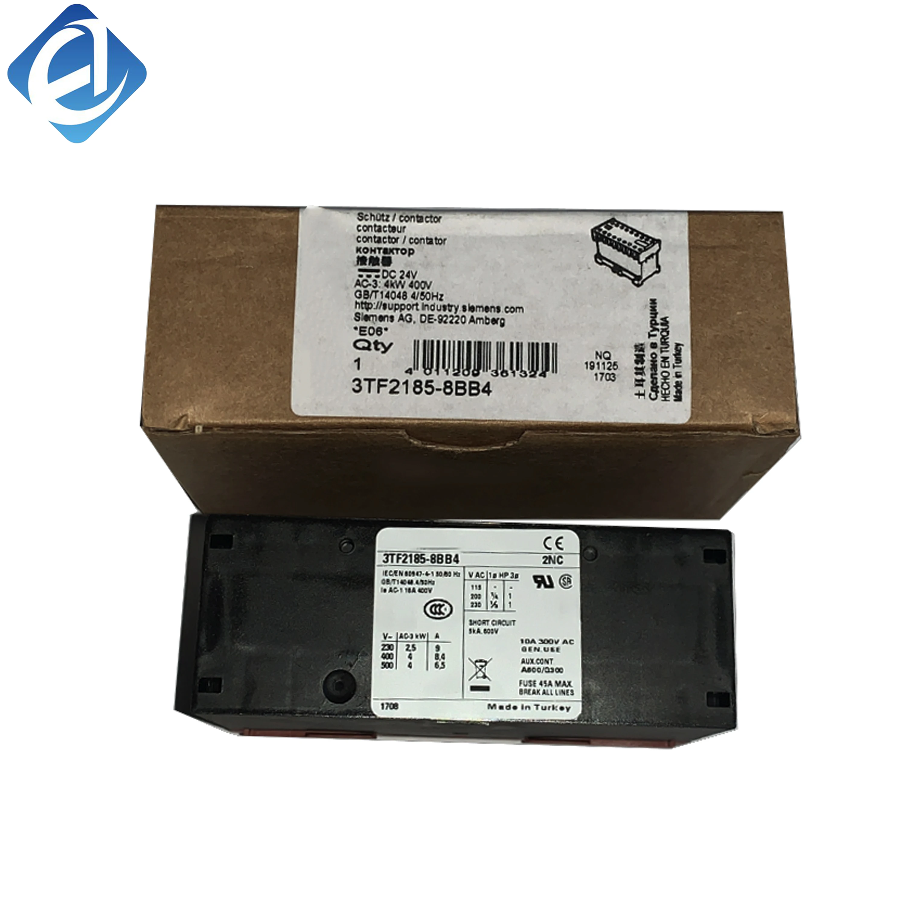 New Original 3TF2185-8BB4 AC Contactor. It controls motor starting, stopping and load switching, with reliable contact performance, strong overload resistance and stable low-power operation. Widely used in industrial electrical cabinets