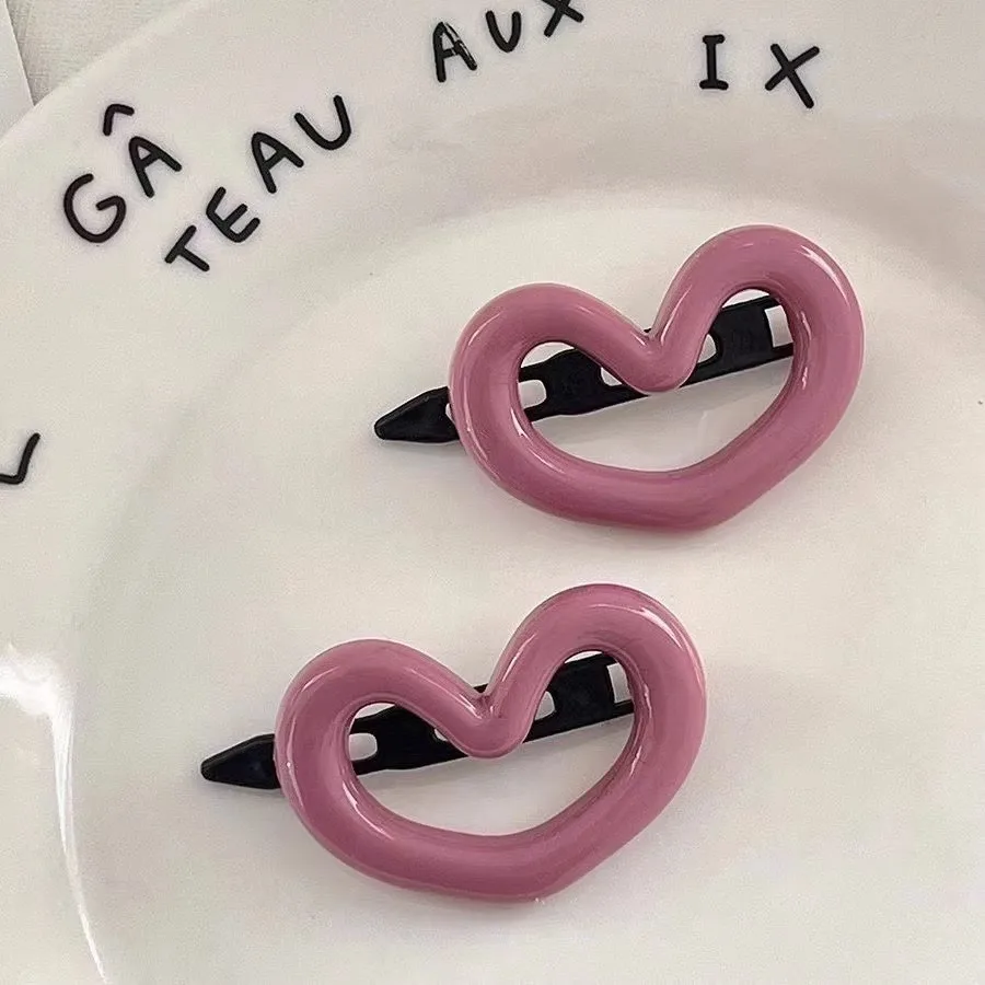 Wholesale Fashion Pink Love Heart Hairpin Hair Claw Clips