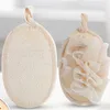 9025-1 loofah pad with mesh sponge 12*8cm