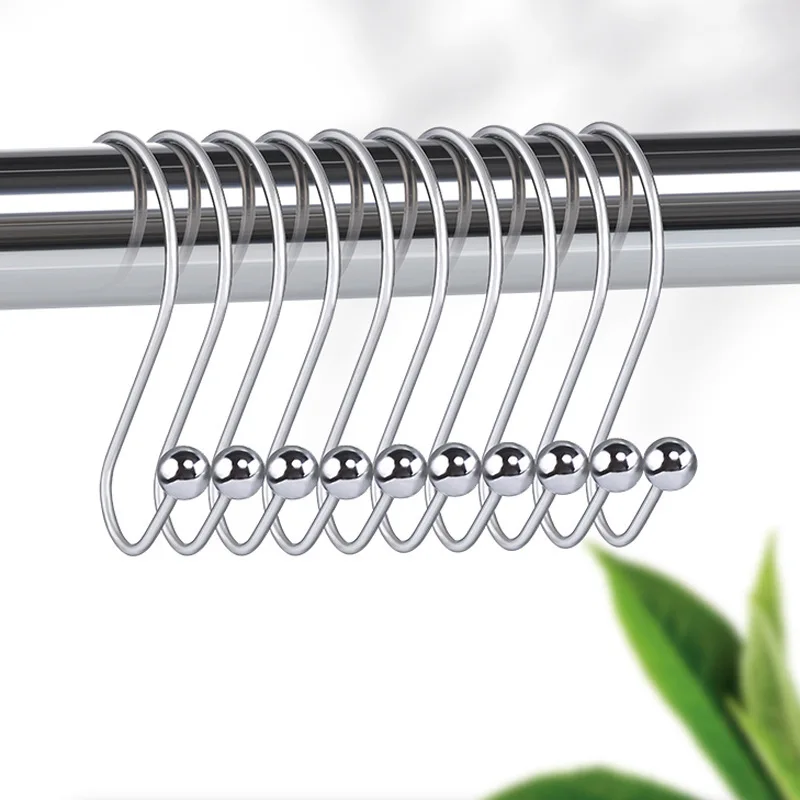 Manufacturers wholesale metal shower curtain home smooth mute curtain ring bearing good shower curtain novelty hooks supplier