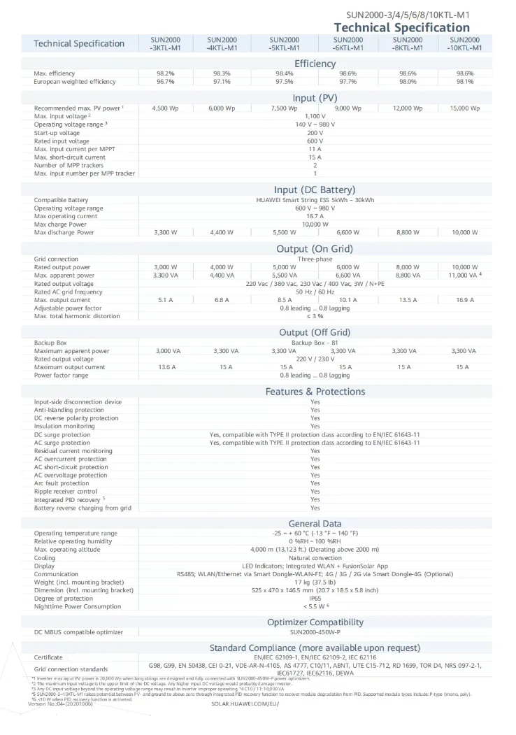 Huawei Solar Inverter Sun2000 10ktlm1 With Wifi In Large Stock Ddp To