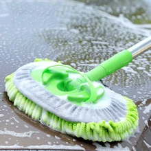 Microfiber Car Wash Brush Mop Kit Mitt Sponge with Long Handle Car Cleaning Supplies Kit Duster Washing Car Brush