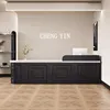 Black + lacquer with white countertop