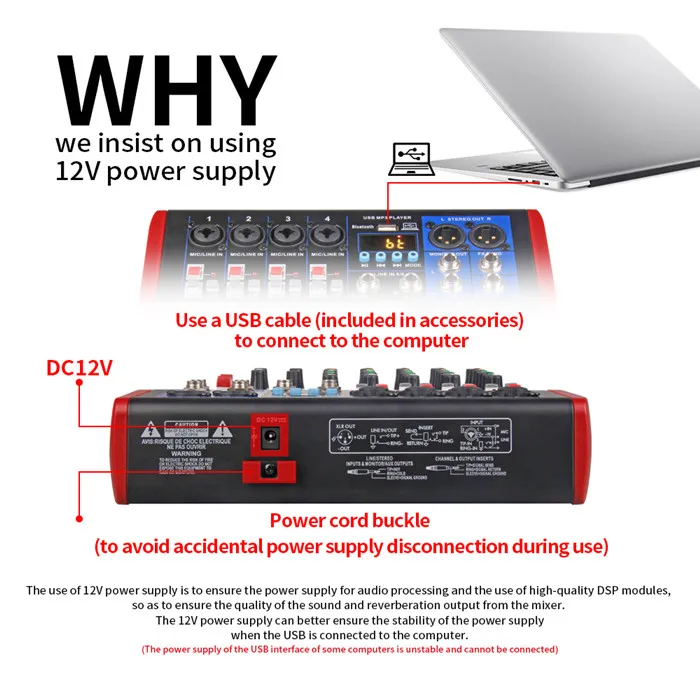 99 Dsp Effect USB Performance Stage Sound Audio Speaker 6 Channel Mixer Mixing Console Professional Audio Mixer